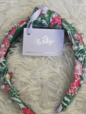 NWT Knot Headband With Pearls "Glowing Gardens"